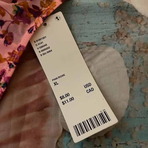 Out From Under Girl Crush Mesh Thong, Pink Floral, XL, NWT - Picture 7 of 10